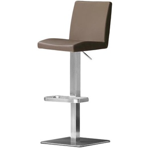 Barstuhl Fran 42 x 89 x 54cm Cappuccino Eckig Echtleder/Metall