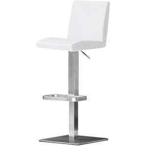 Barstuhl Fran 42 x 89 x 54cm Weiß Eckig Kunstleder/Metall