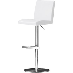 Barstuhl Fran 42 x 89 x 54cm Weiß Zylinder Kunstleder/Metall