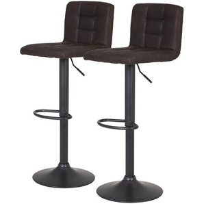 Barstuhl Gasny (2er-Set) 40 x 85 x 48cm Dunkelbraun