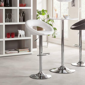 Barstuhl Hemingway 55 x 82 x 51cm 2er Set Weiß / Chrom