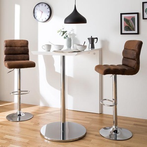 Barstuhl Kamloops 42 x 98 x 51cm 2er Set Vintage Braun