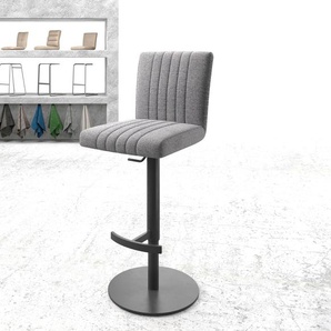 Barstuhl Luiga-Flex Strukturstoff Hellgrau Drehfuß höhenverstellbar Metall, Barstühle