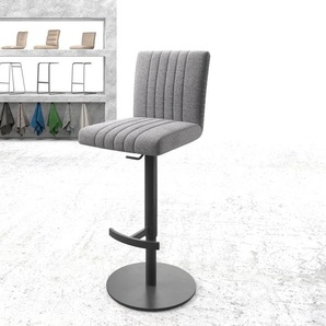 Barstuhl Luiga-Flex Strukturstoff Hellgrau Drehfuß höhenverstellbar Metall, Barstühle