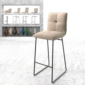 Barstuhl Maddy-Flex Beige Vintage Kufengestell Metall, Barstühle