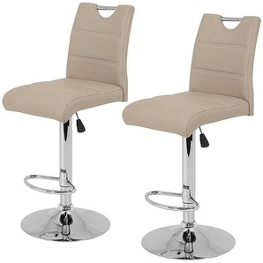Barstuhl Malte (2er-Set) 38 x 97 x 50cm Cappuccino