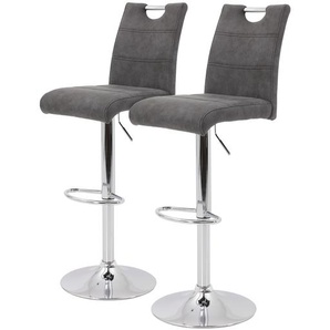Barstuhl Mansfield (2er-Set) 38 x 97 x 50cm Vintage Grau