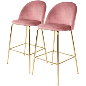 Barstuhl Maxou I (2er-Set) 60 x 108 x 55cm Babyrosa