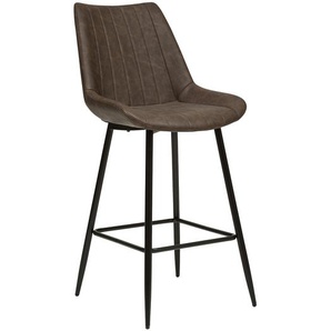 Barstuhl Olwen Lederoptik, Braun