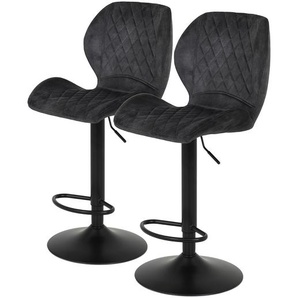 Barstuhl Ripley (2er-Set) 50 x 94 x 51cm Anthrazit Samt