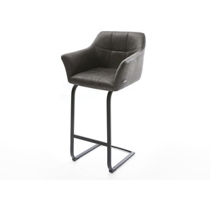 Barstuhl Yulo-Flex Vintage Anthrazit Freischwinger flach Metall, Barstühle