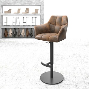 Barstuhl Yulo-Flex Vintage Braun Drehfuß höhenverstellbar Metall, Barstühle