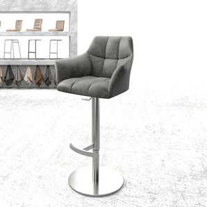 Barstuhl Yulo-Flex Vintage Grau Drehfuß höhenverstellbar Edelstahl, Barstühle