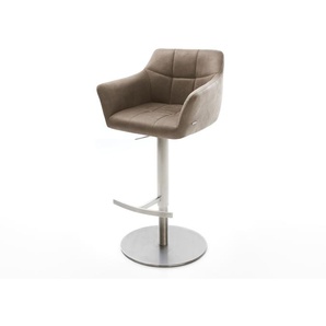 Barstuhl Yulo-Flex Vintage Taupe Drehfuß höhenverstellbar Edelstahl, Barstühle