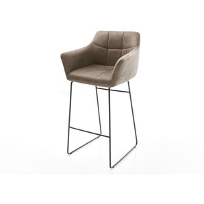 Barstuhl Yulo-Flex Vintage Taupe Kufengestell Metall, Barstühle