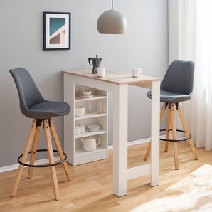 Bartisch Aranos 115 x 103 x 50cm Weiß/Beige/Weiß