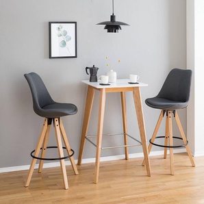 Bartisch Boddam II 60 x 100 x 60cm Braun/Weiß