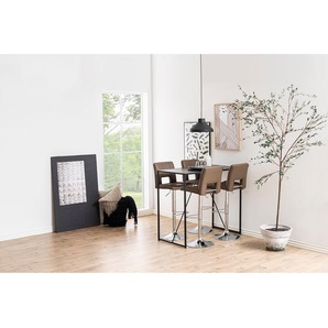 Bartisch I 120 x 105 x 60cm Schwarz/Esche Schwarz Dekor
