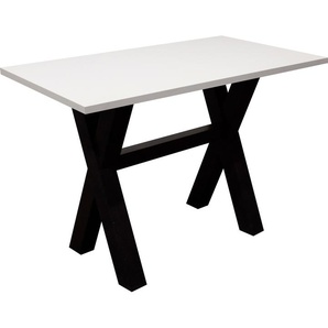 Bartisch MÄUSBACHER Tische Gr. B/H/T: 160 cm x 105 cm x 70 cm, 160 cm, schwarz (schwarzstahl, weiß matt, schwarzstahl) Bartisch Bartische, Theken Tresen Tisch