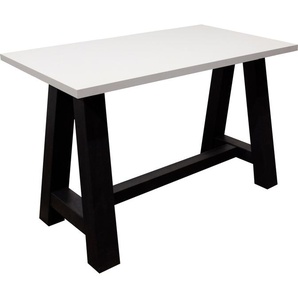 Bartisch MÄUSBACHER Tische Gr. B/H/T: 160 cm x 105 cm x 70 cm, 160 cm, weiß (schwarzstahl, matt lack, schwarzstahl) Bartisch Bartische, Theken Tresen Tisch