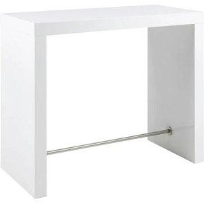 Bartisch SALESFEVER Tische Gr. B/H/T: 130 cm x 105 cm x 60 cm, Weiß Hochglanz, weiß (weiß, chrom, weiß) Bartische, Theken Tresen