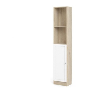 Base Hochschrank Regal Ablagen Eiche weiss Holz Standregal Bücherregal Schrank