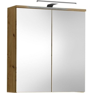 BASIC by Balculina Spiegelschrank Spice, Badezimmerschrank BxTxH 60x67x20 cm (1-St) Breite 60 cm, LED-Beleuchtung