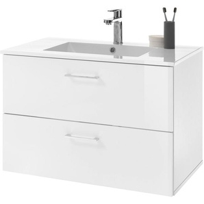 BASIC by Balculina Waschtisch Best80 (Set, 2-St), Breite 81 cm,mit Waschbecken, Doppelwandiger Metallschubk., Softlclose