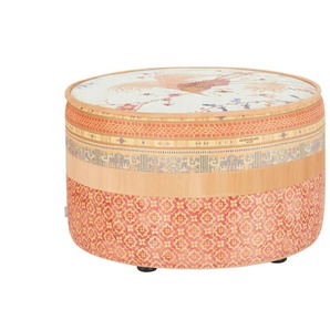 bassetti by SCHRÖNO Pouf aus Velours Tino - orange - Materialmix - 39 cm - 63.0 | Möbel Kraft