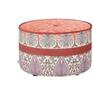 bassetti by SCHRÖNO Pouf aus Velours Tino - rot - Materialmix - 39 cm - 63.0 | Möbel Kraft