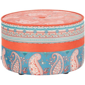 bassetti by SCHRÖNO Pouf aus Velours Tino ¦ rot ¦ Maße (cm): H: 39  Ø: 63