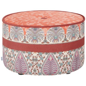 bassetti by SCHRÖNO Pouf aus Velours Tino ¦ rot ¦ Maße (cm): H: 39  Ø: 63