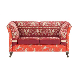 bassetti by SCHRÖNO Sofa Velours Ferrara ¦ rot ¦ Maße (cm): B: 156 H: 82 T: 82.0