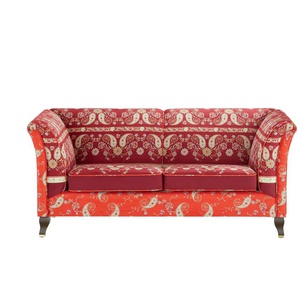 bassetti by SCHRÖNO Sofa Velours Ferrara ¦ rot ¦ Maße (cm): B: 181 H: 82 T: 82.0