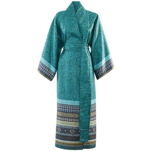 Bassetti Kimono, Waldgrün, Textil, Ornament, Gr. S/M, Oeko-Tex® Standard 100, Badtextilien, Bademäntel