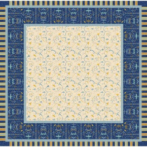 Bassetti Tischdecke, Blau, Textil, Ornament, 170x170 cm, Oeko-Tex® Standard 100, bügelleicht, Wohntextilien, Tischwäsche, Tischdecken