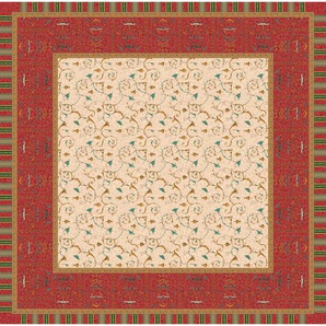 Bassetti Tischdecke, Rot, Textil, Ornament, 170x170 cm, Oeko-Tex® Standard 100, bügelleicht, Wohntextilien, Tischwäsche, Tischdecken