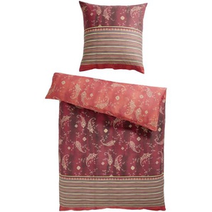 Bassetti Wendebettwäsche Bibi R1, Dunkelrot, Dunkelorange, Textil, Ornament, 135x200 cm, Textiles Vertrauen - Oeko-Tex®, pflegeleicht, bügelleicht,