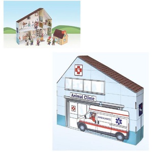 Bastelhaus 36 Tierklinik 54 x 43 x 10cm aus 3-lagiger Wellpappe selber Gestalten