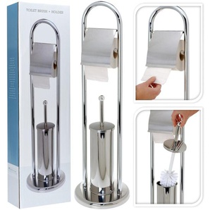 Bathroom Solutions Toilettenpapier-/Bürstenhalter Edelstahl Silbern
