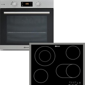 BAUKNECHT Backofen-Set BAKO 700 STEAM, A+ (A+++-D), grau (edelstahl), Herdsets, Dampffunktion, PowerHeißluft, Pizzafunktion, 2-fach-Teleskopauszug, Topseller
