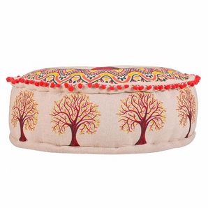 Baum des Lebens Puff 60x30cm Dekorativ für Zuhause und Büro