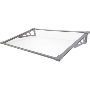 Baumarktplus - Vordach 120 x 90 cm grau Haustürdach Haustür Pultvordach Kunststoff Alu