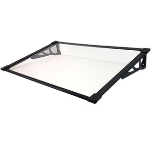 Baumarktplus - Vordach 120 x 90 cm schwarz Haustürdach Haustür Pultvordach Kunststoff Alu