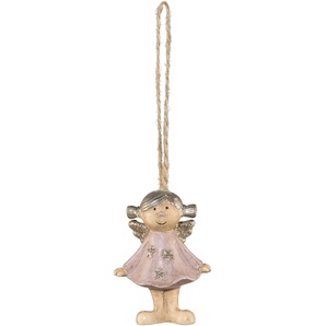 Baumbehang CREATIV DECO Weihnachtsdeko, Christbaumschmuck Dekohänger Gr. B/H/T: 3,6 cm x 4,8 cm x 2,0 cm, rosa Weihnachtsdekoanhänger Engel, mit liebevollen Details