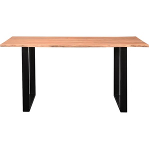 Baumkantentisch SIT Tische Gr. B/H/T: 200 cm x 76 cm x 100 cm, 200 x 100 cm, beige (natur, schwarz, natur) Baumkantentisch