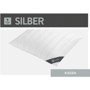 Baumwollkissen SPESSARTTRAUM Silber Kopfkissen Gr. B/L: 80 cm x 80 cm, Baumwolle, 1 St., weiß Allergiker Kopfkissen hergestellt in Deutschland, allergikerfreundlich
