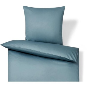 Baumwollsatin-Bettwäsche, blau, Übergröße