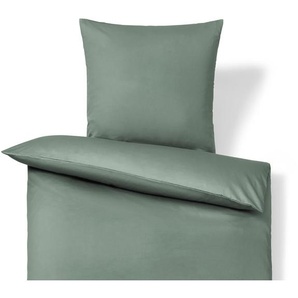 Baumwollsatin-Bettwäsche, grün, Übergröße