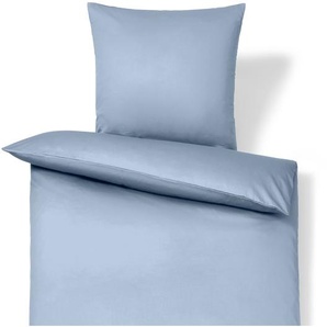 Baumwollsatin-Bettwäsche, hellblau, Normalgröße